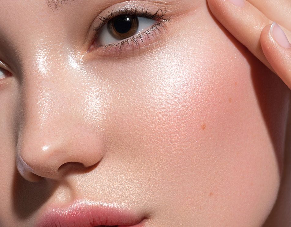 Close-up of glowing, healthy skin